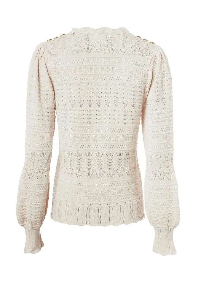 Women Knitwear Holland Cooper Kelsie Pointelle Knit Almond Women Knitwear Holland Cooper Kelsie Pointelle Knit Almond
