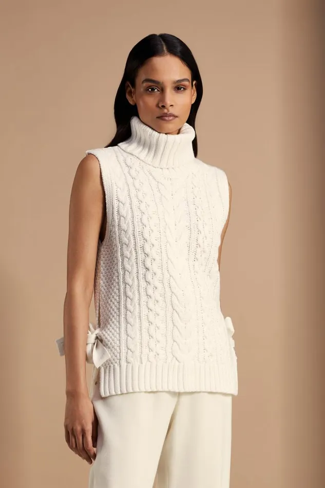 Women Knitwear Holland Cooper Sleeveless Knit Natural