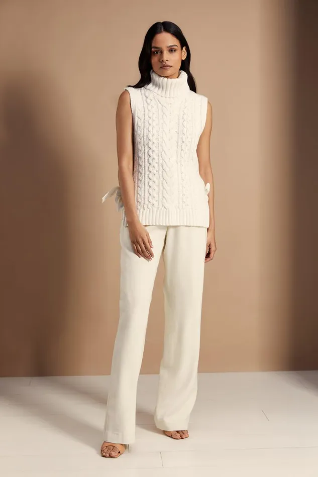 Women Knitwear Holland Cooper Sleeveless Knit Natural Women Knitwear Holland Cooper Sleeveless Knit Natural