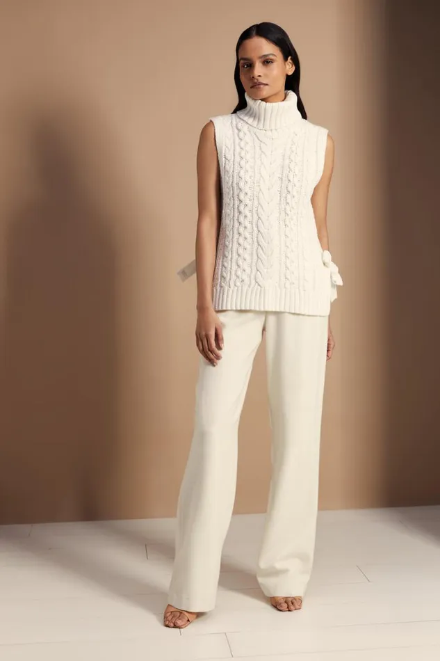 Women Knitwear Holland Cooper Sleeveless Knit Natural Women Knitwear Holland Cooper Sleeveless Knit Natural