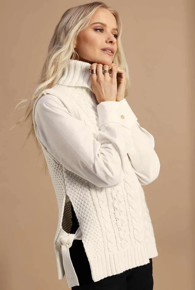 Women Knitwear Holland Cooper Sleeveless Knit Natural Women Knitwear Holland Cooper Sleeveless Knit Natural