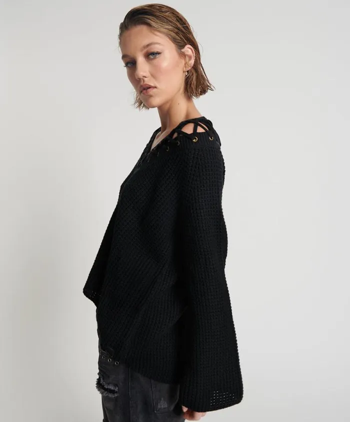 Women LACED UP KNIT SWEATER One Teaspoon Knitwear Women LACED UP KNIT SWEATER One Teaspoon Knitwear