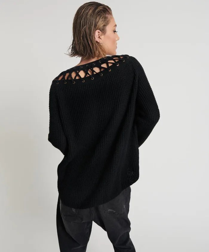 Women LACED UP KNIT SWEATER One Teaspoon Knitwear Women LACED UP KNIT SWEATER One Teaspoon Knitwear