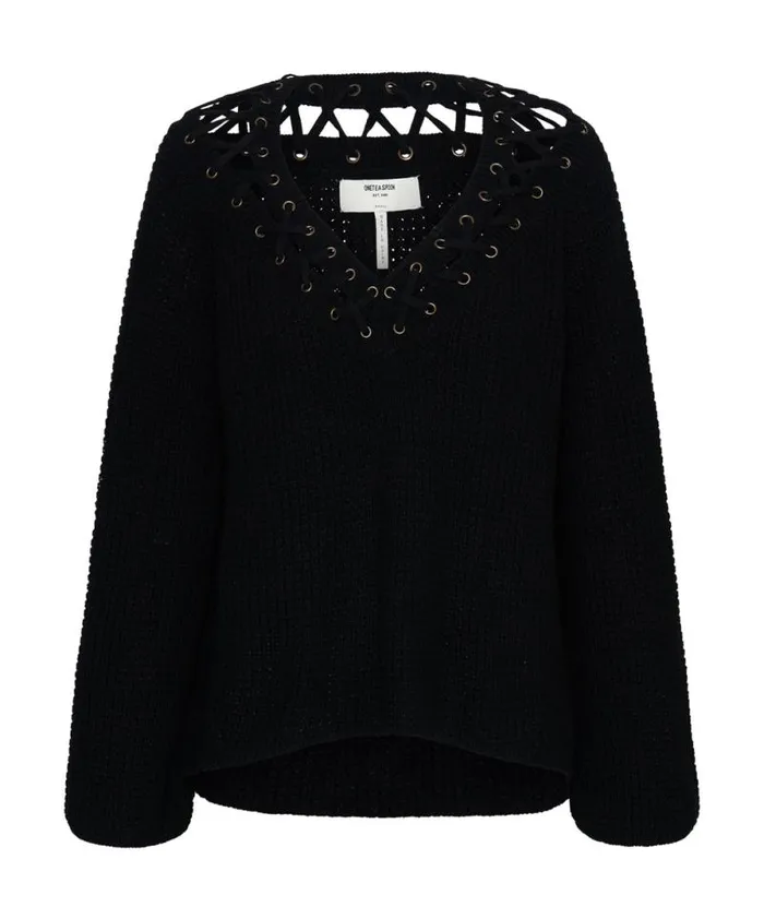 Women LACED UP KNIT SWEATER One Teaspoon Knitwear Women LACED UP KNIT SWEATER One Teaspoon Knitwear