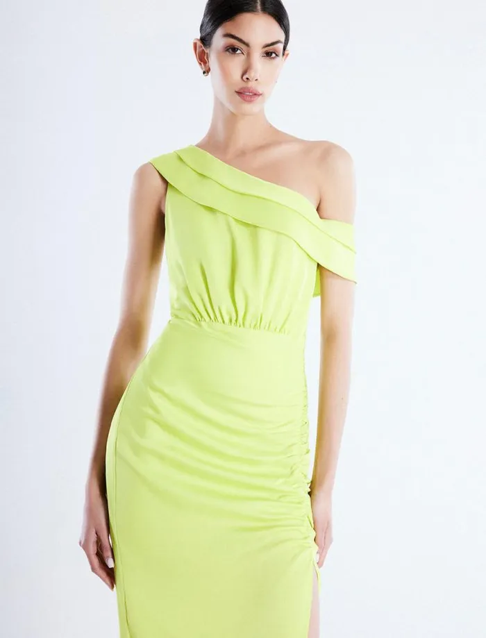 Women Layla Draped Shoulder Gown Evening Primrose BCBG Dresses Women Layla Draped Shoulder Gown Evening Primrose BCBG Dresses