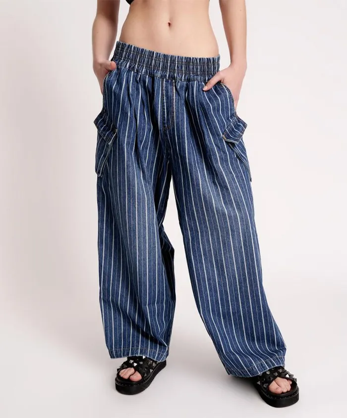 Women LE STRIPE PARACHUTE PANTS One Teaspoon Bottoms Women LE STRIPE PARACHUTE PANTS One Teaspoon Bottoms
