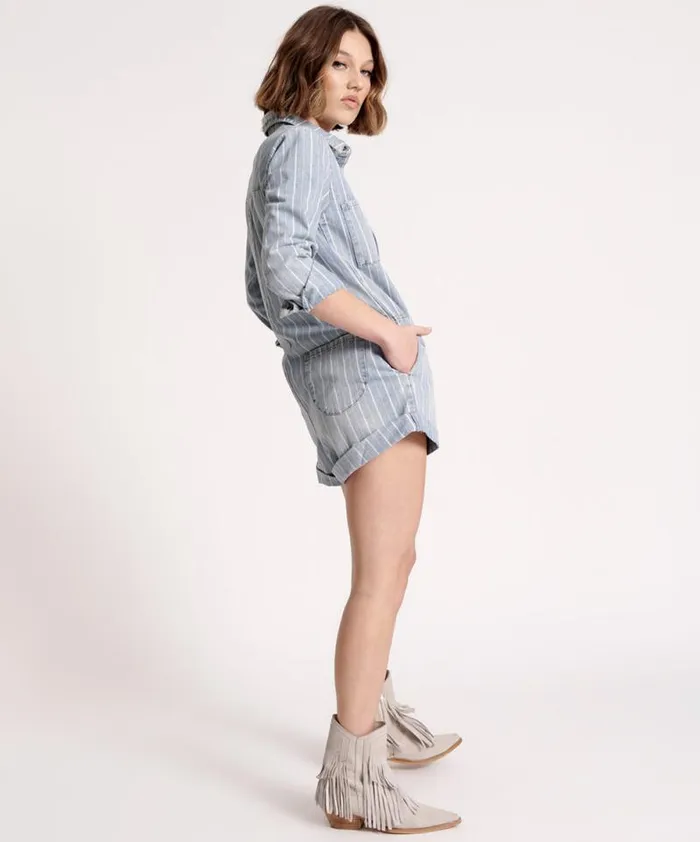 Women LE STRIPE PROPHECY JUMPSUIT One Teaspoon Denim Jumpsuits Women LE STRIPE PROPHECY JUMPSUIT One Teaspoon Denim Jumpsuits