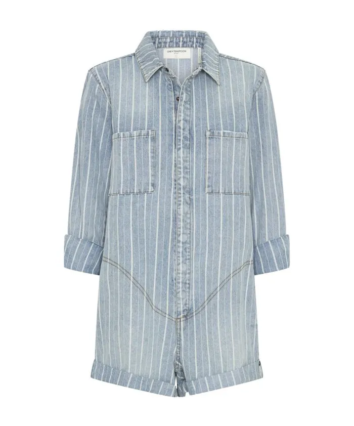 Women LE STRIPE PROPHECY JUMPSUIT One Teaspoon Denim Jumpsuits Women LE STRIPE PROPHECY JUMPSUIT One Teaspoon Denim Jumpsuits