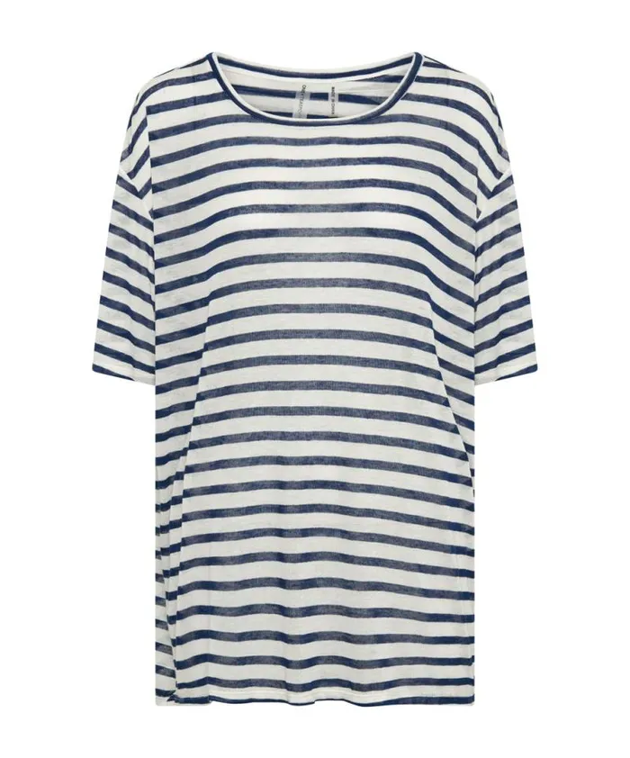 Women LINEN STRIPE BOYFRIEND TEE One Teaspoon Tees and Tanks Women LINEN STRIPE BOYFRIEND TEE One Teaspoon Tees and Tanks