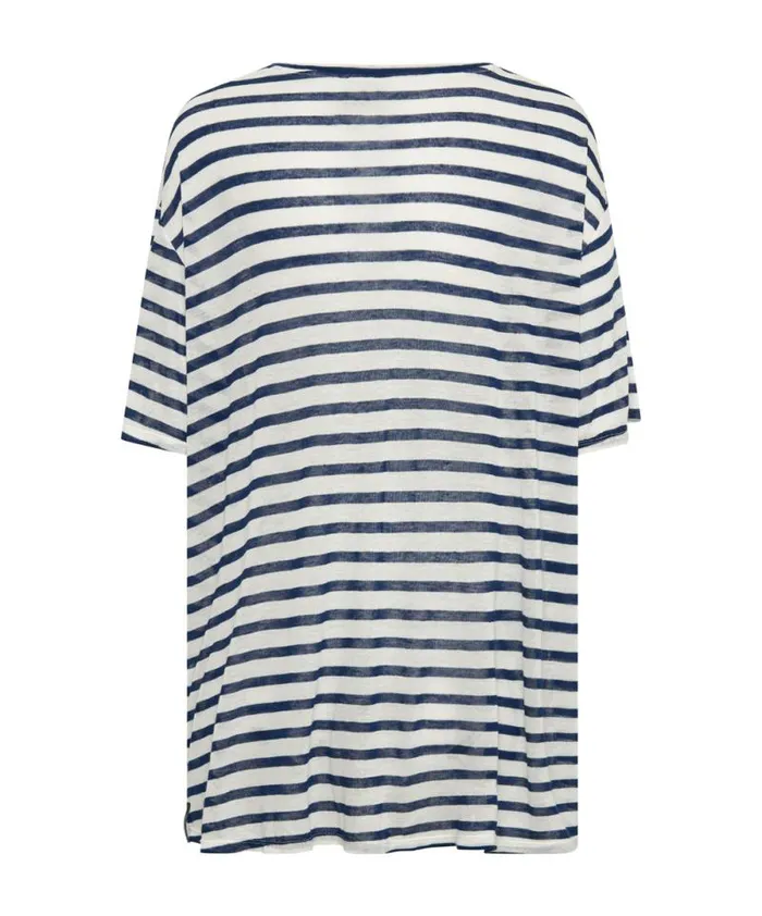 Women LINEN STRIPE BOYFRIEND TEE One Teaspoon Tees and Tanks Women LINEN STRIPE BOYFRIEND TEE One Teaspoon Tees and Tanks