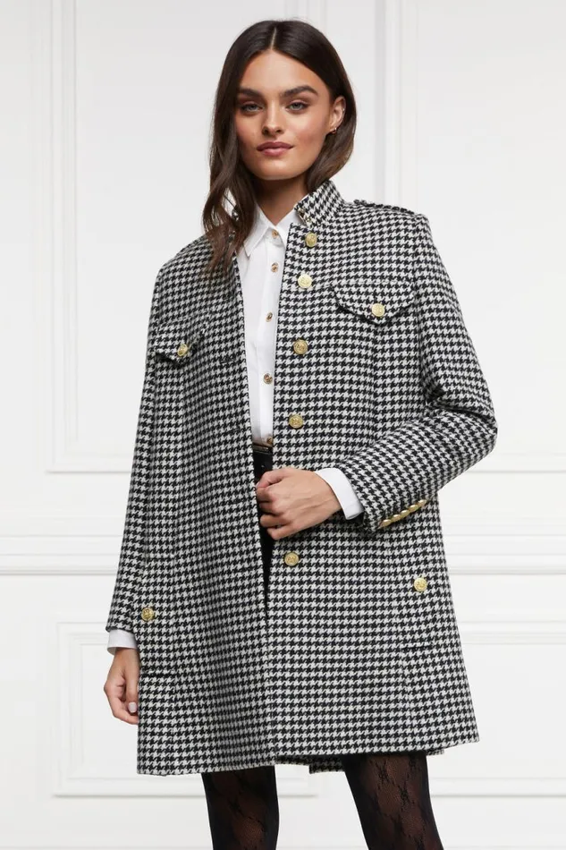 WomenLittle In Stock Tailoring Holland Cooper Highbury Cape Coat Houndstooth