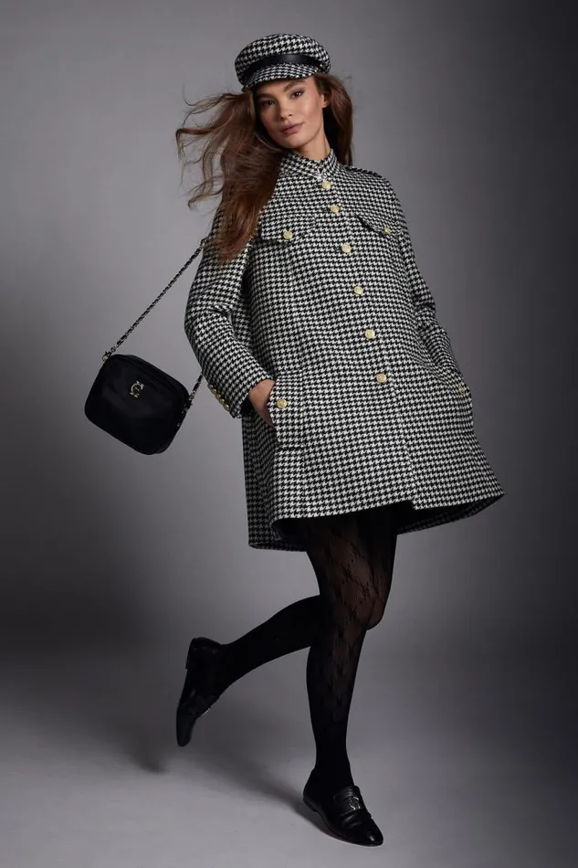 WomenLittle In Stock Tailoring Holland Cooper Highbury Cape Coat Houndstooth