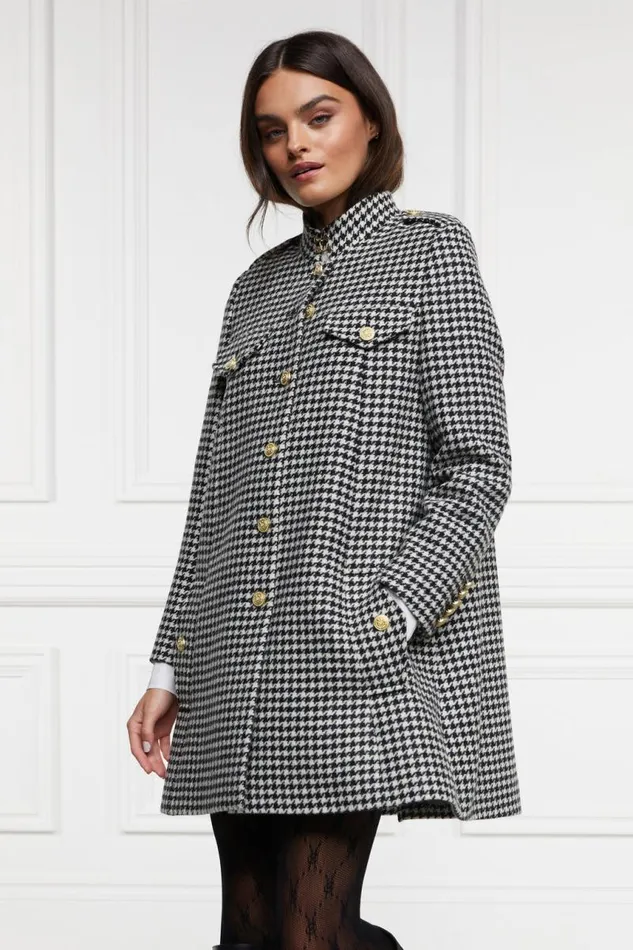 WomenLittle In Stock Tailoring Holland Cooper Highbury Cape Coat Houndstooth