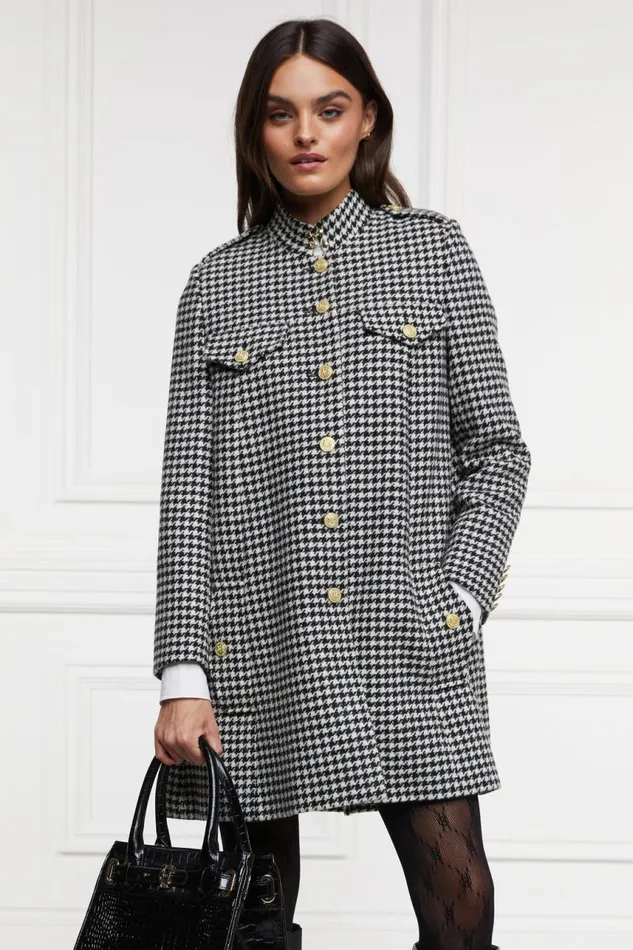 WomenLittle In Stock Tailoring Holland Cooper Highbury Cape Coat Houndstooth