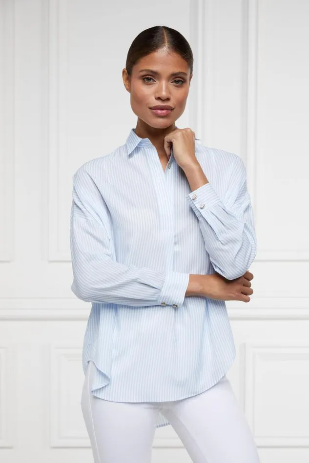 WomenLittle Shirts and Blouses Holland Cooper Cameron Shirt Sky Stripe WomenLittle Shirts and Blouses Holland Cooper Cameron Shirt Sky Stripe