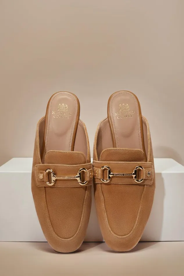 Women Loafers Holland Cooper Kingston Horse Bit Loafer Tan Suede