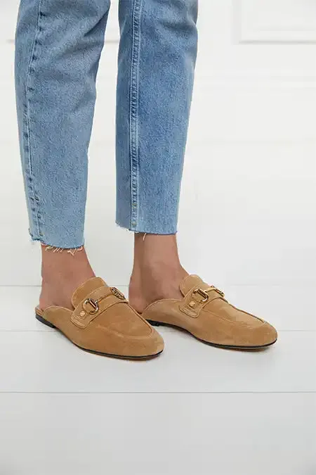 Women Loafers Holland Cooper Kingston Horse Bit Loafer Tan Suede