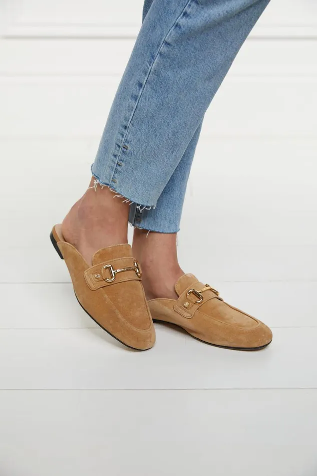Women Loafers Holland Cooper Kingston Horse Bit Loafer Tan Suede