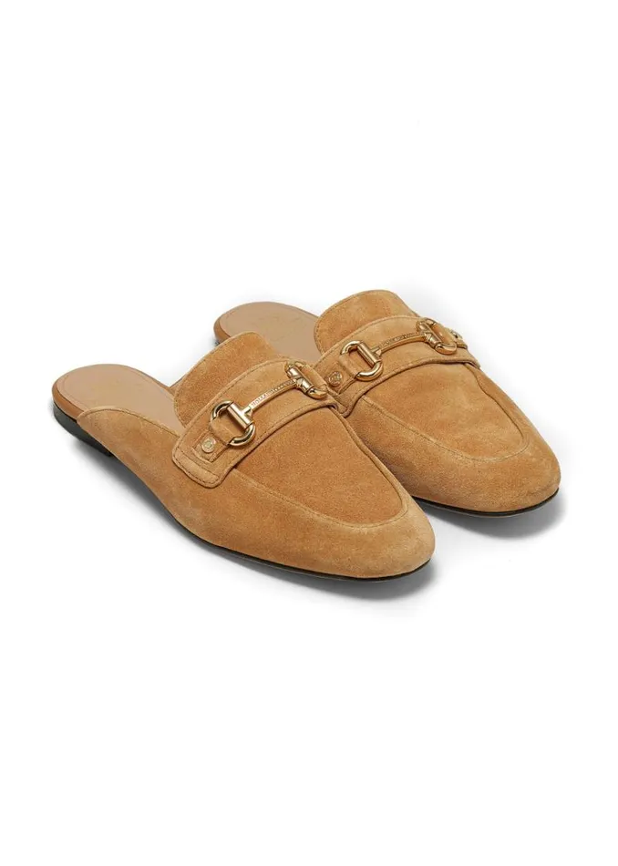 Women Loafers Holland Cooper Kingston Horse Bit Loafer Tan Suede