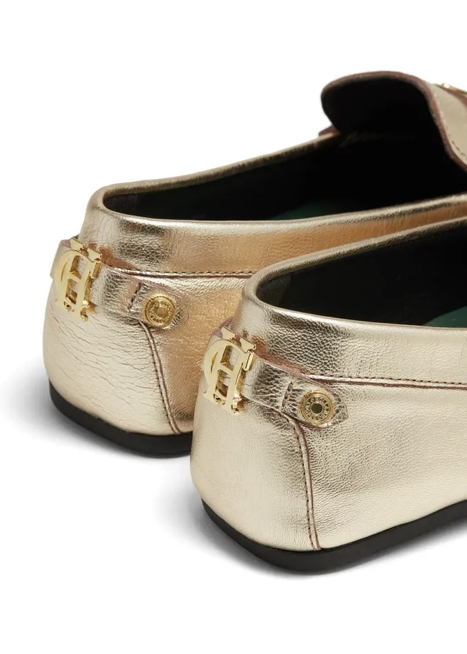 Women Loafers Holland Cooper The Driving Loafer Gold Women Loafers Holland Cooper The Driving Loafer Gold