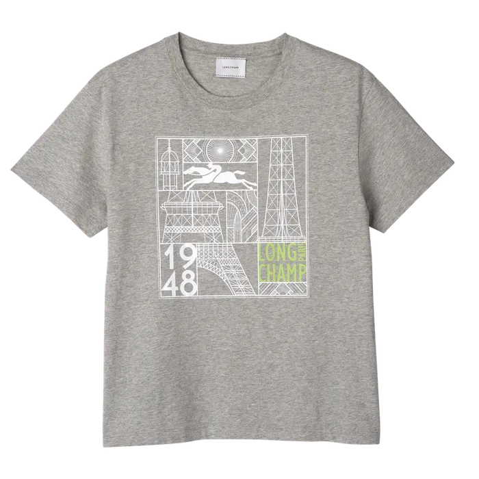 Women Longchamp Tshirt Grey Tops and Blouses