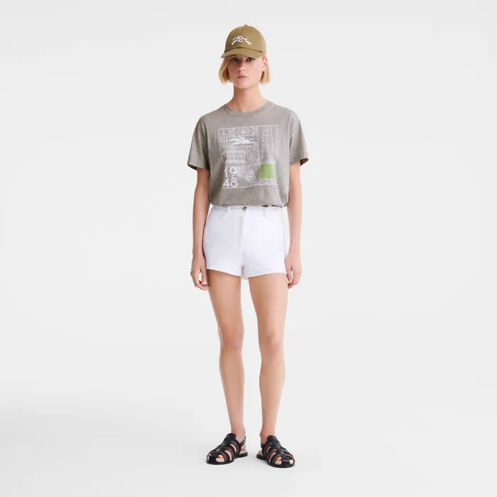 Women Longchamp Tshirt Grey Tops and Blouses Women Longchamp Tshirt Grey Tops and Blouses