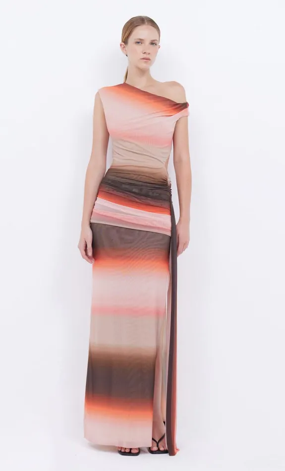 Women LOUNA ASYM DRESS 8211 CHOCPINK OMBRE Bec Bridge Wedding Guest