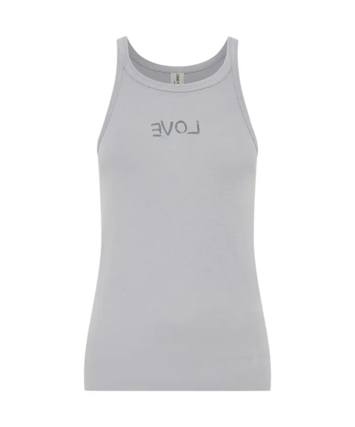 Women LOVE RIB SINGLET DOVE GREY One Teaspoon Tees and Tanks Women LOVE RIB SINGLET DOVE GREY One Teaspoon Tees and Tanks