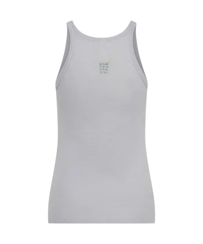 Women LOVE RIB SINGLET DOVE GREY One Teaspoon Tees and Tanks Women LOVE RIB SINGLET DOVE GREY One Teaspoon Tees and Tanks