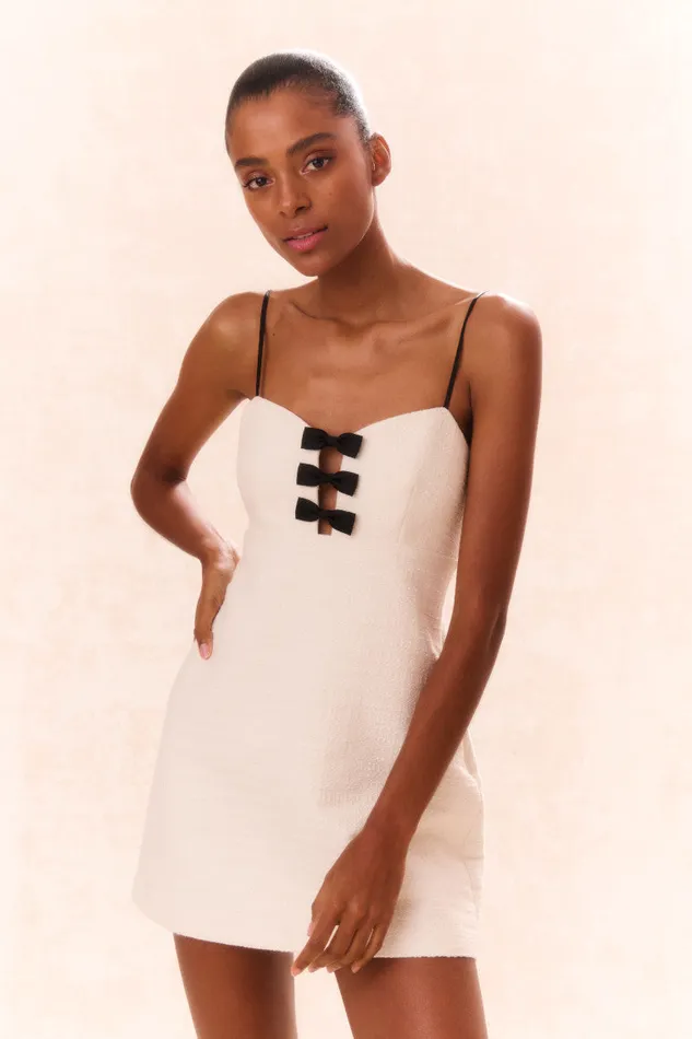 Women LoveShackFancy Dresses Adelaide Tweed Mini Dress Cream Women LoveShackFancy Dresses Adelaide Tweed Mini Dress Cream