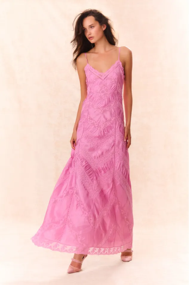 Women LoveShackFancy Dresses Josanne Lace Maxi Dress Tulip Pink