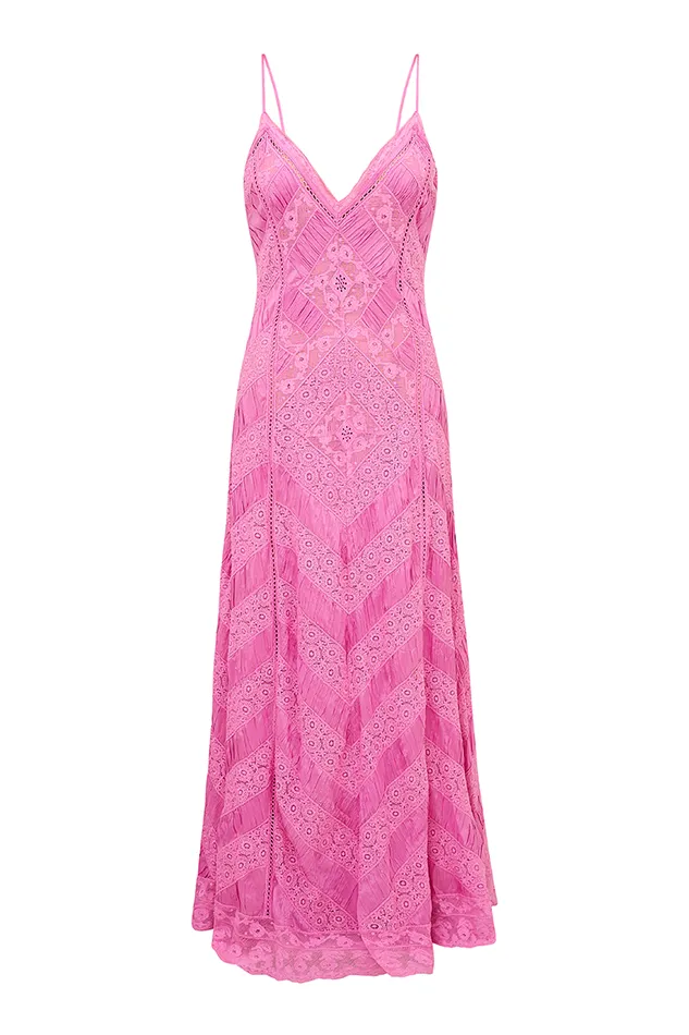 Women LoveShackFancy Dresses Josanne Lace Maxi Dress Tulip Pink