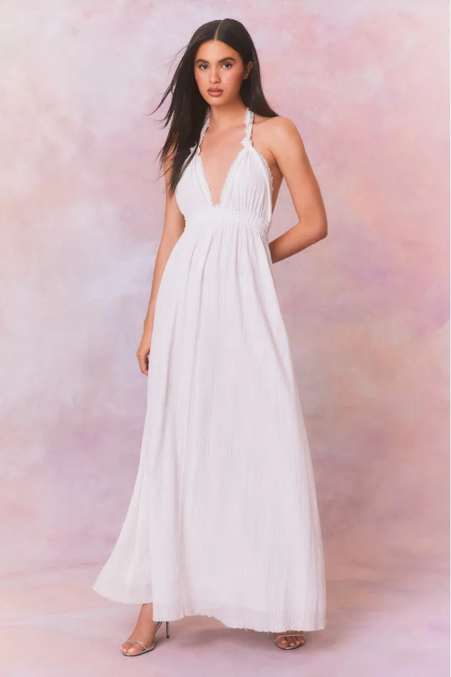 Women LoveShackFancy Dresses Love Halter Maxi Dress Iridescent Slate