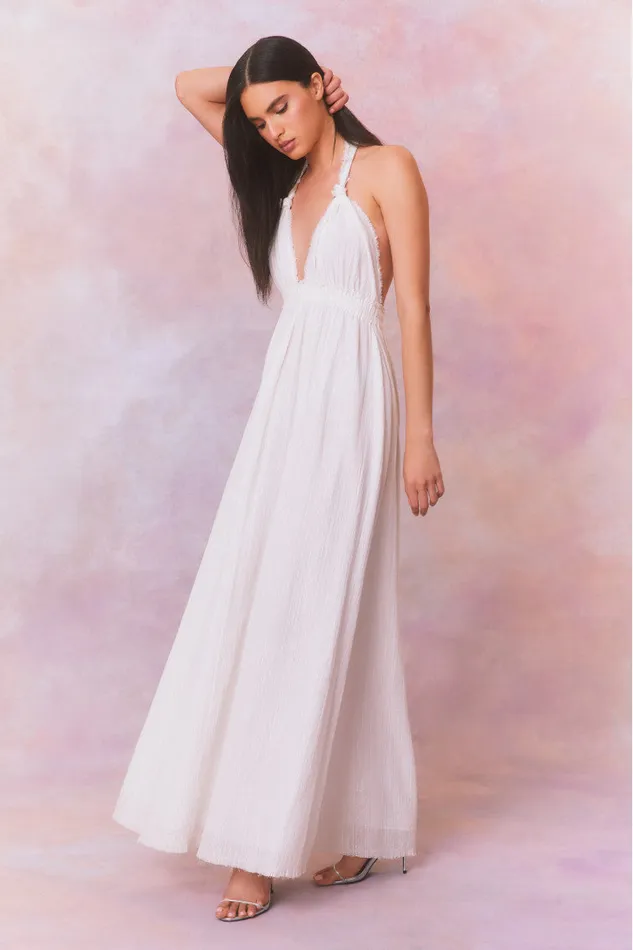Women LoveShackFancy Dresses Love Halter Maxi Dress Iridescent Slate