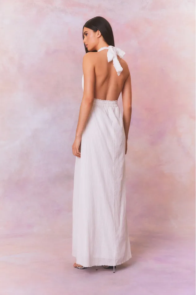Women LoveShackFancy Dresses Love Halter Maxi Dress Iridescent Slate