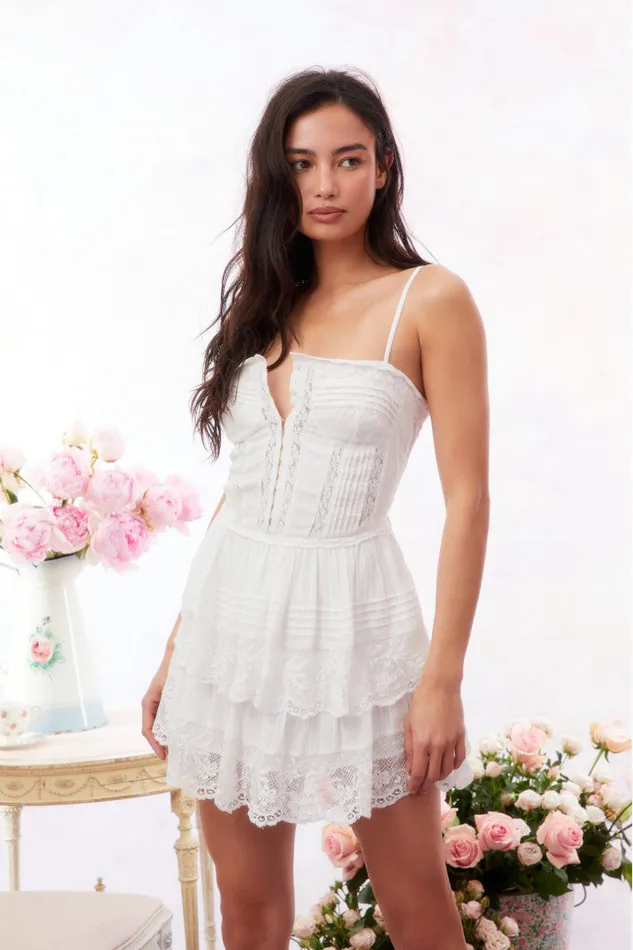 Women LoveShackFancy Dresses Nerida Dress True White Women LoveShackFancy Dresses Nerida Dress True White