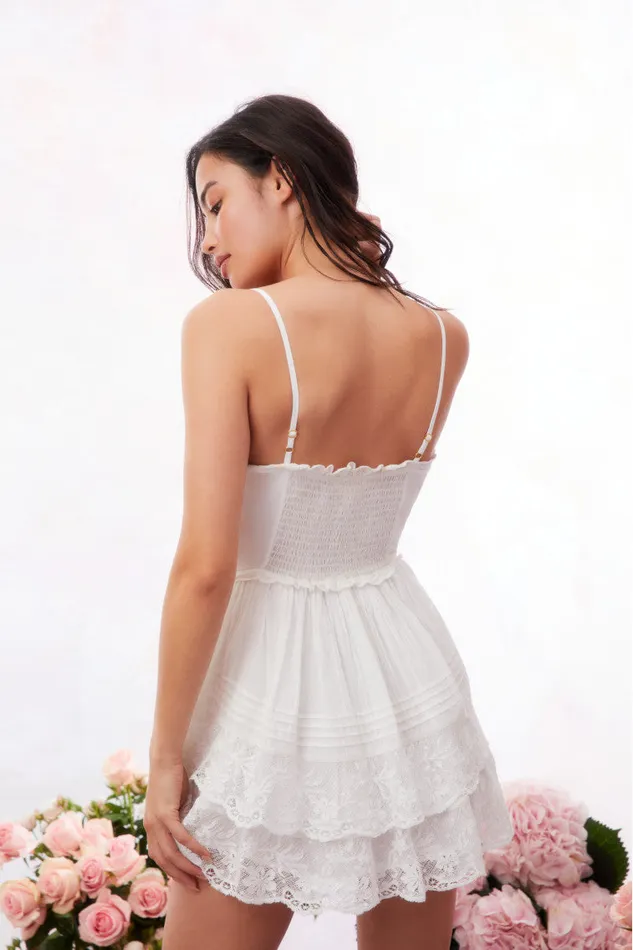 Women LoveShackFancy Dresses Nerida Dress True White Women LoveShackFancy Dresses Nerida Dress True White