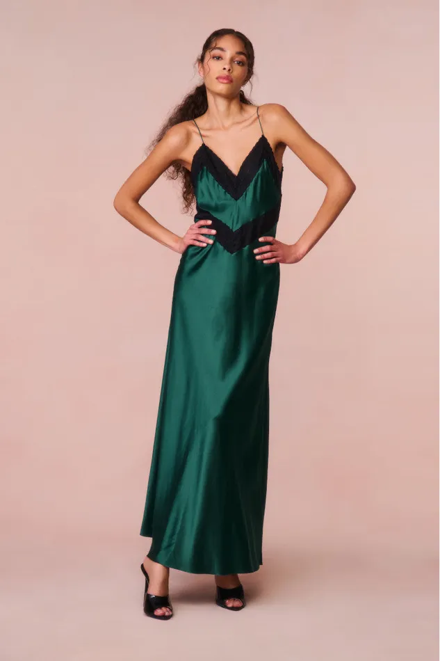 Women LoveShackFancy Dresses Serita LaceTrimmed Maxi Dress Emerald Green