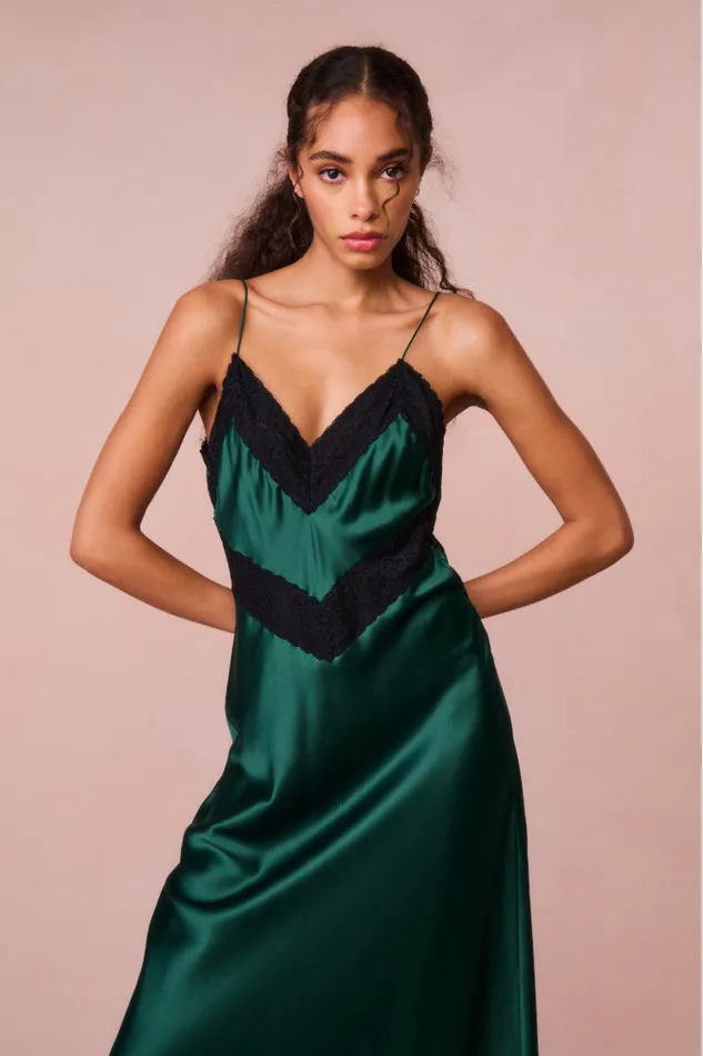 Women LoveShackFancy Dresses Serita LaceTrimmed Maxi Dress Emerald Green