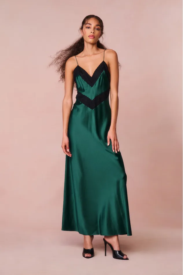 Women LoveShackFancy Dresses Serita LaceTrimmed Maxi Dress Emerald Green