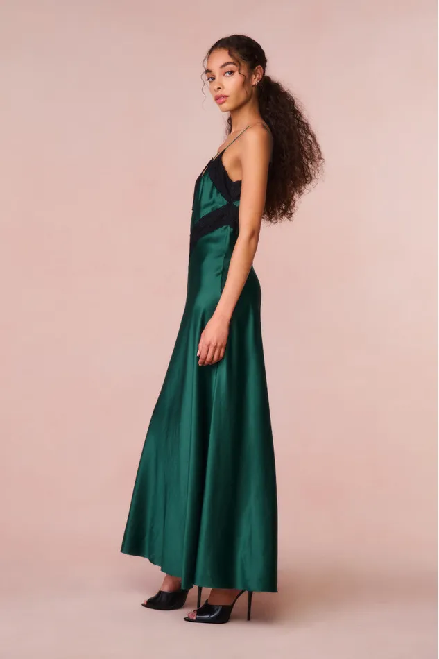 Women LoveShackFancy Dresses Serita LaceTrimmed Maxi Dress Emerald Green