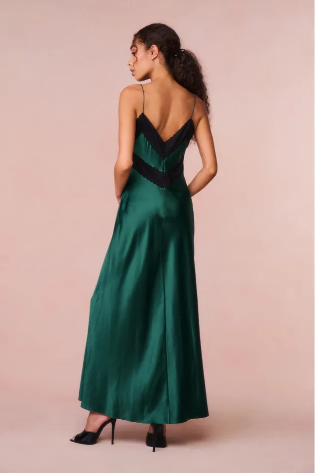 Women LoveShackFancy Dresses Serita LaceTrimmed Maxi Dress Emerald Green