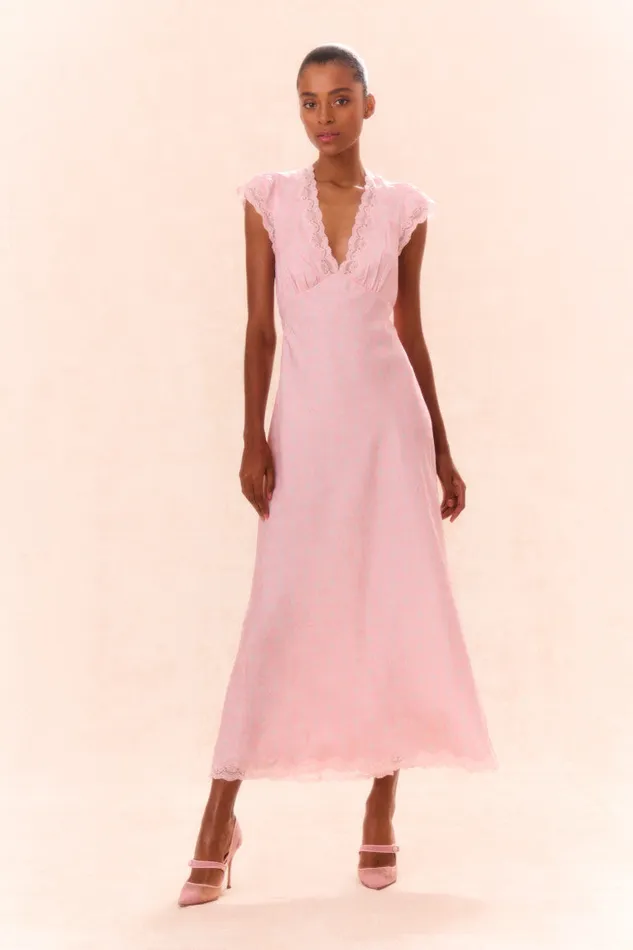 Women LoveShackFancy Dresses Theodore Printed Maxi Dress Dusty Quartz