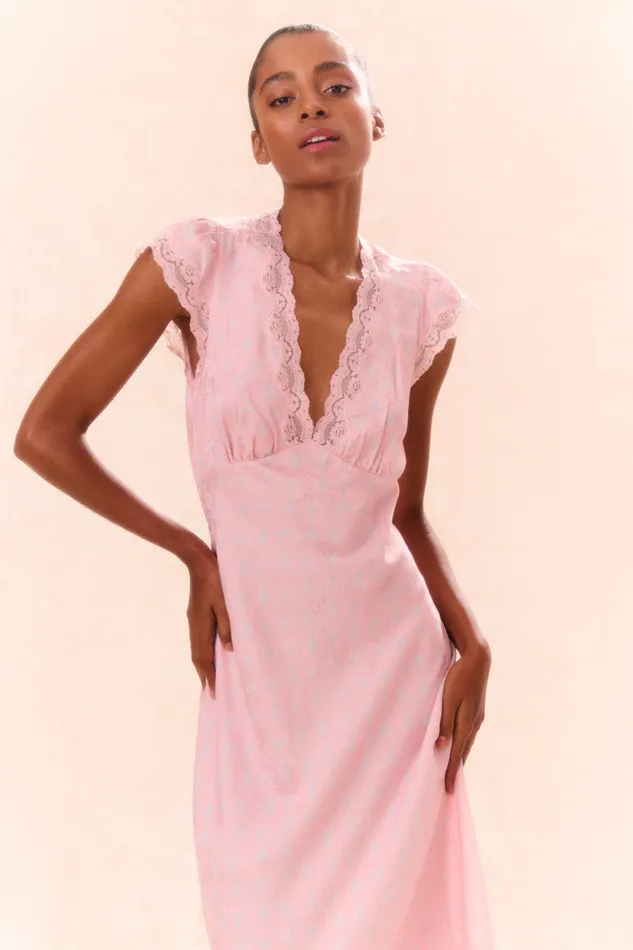 Women LoveShackFancy Dresses Theodore Printed Maxi Dress Dusty Quartz