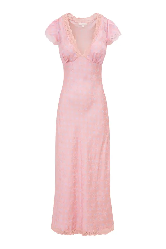 Women LoveShackFancy Dresses Theodore Printed Maxi Dress Dusty Quartz