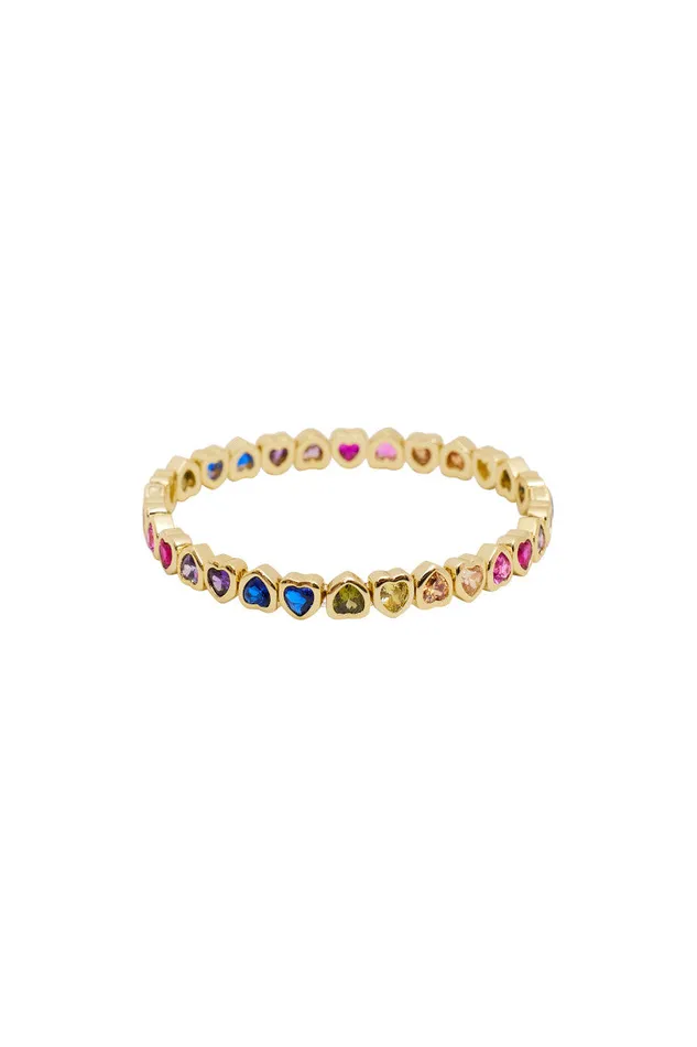 Women LoveShackFancy Jewelry Erin Wachs Small Heart Stretch Bracelet Multi