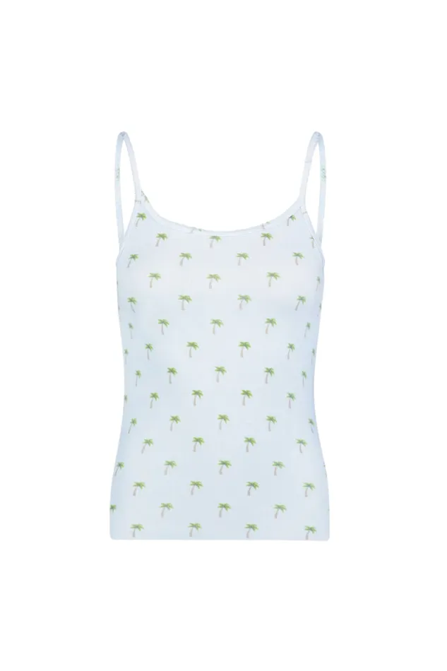 Women LoveShackFancy Sleepwear Polka Dot England Scoop Camisole Palm Sky Print Women LoveShackFancy Sleepwear Polka Dot England Scoop Camisole Palm Sky Print
