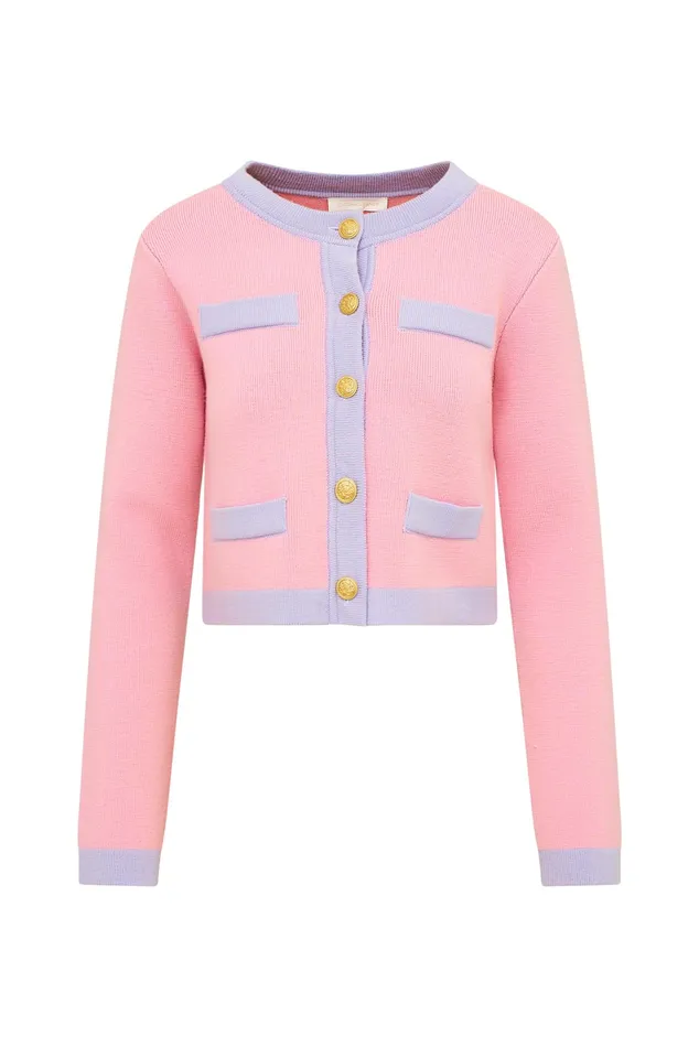Women LoveShackFancy Sweaters Elif Cardigan Peony Cloud