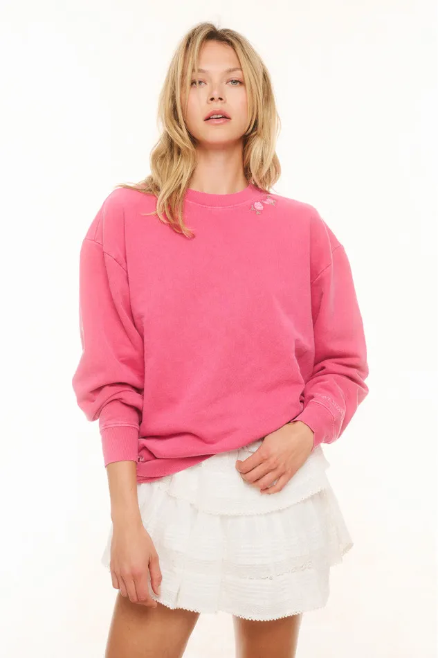 Women LoveShackFancy Tees and Fleece Palo Pullover Cherry Kiss