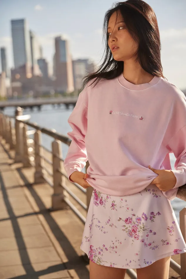 Women LoveShackFancy Tees and Fleece Palo Pullover Powder Pink
